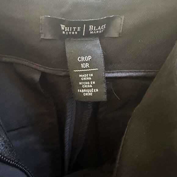 White House Black Market Black Cropped Wide Leg Lined Dress Pants Sz 10 - Picture 3 of 12
